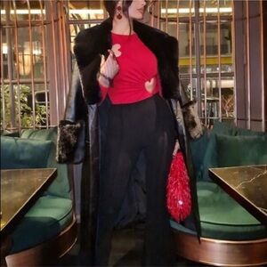 ZARA INTENSE RED HEARTS BODYSUIT SIZE LARGE